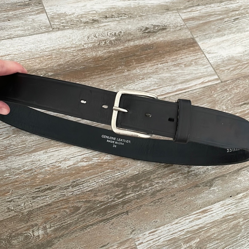 Mens black leather belt
